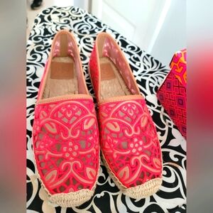 Tory burch espadrilles lucia lace with cream under layer and mesh
